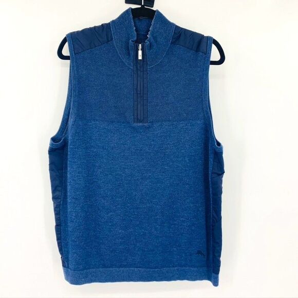 Tommy Bahama Mens 1/4 Zip Vest Sz M‎ - Picture 1 of 9